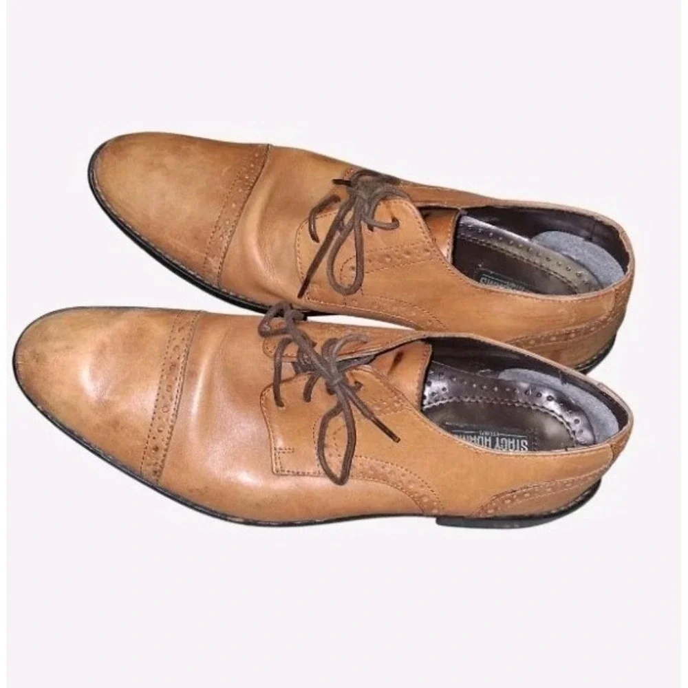 Stacy‎ Adams Brown Leather Lace-up Oxford Dress Shoes Size 8.5